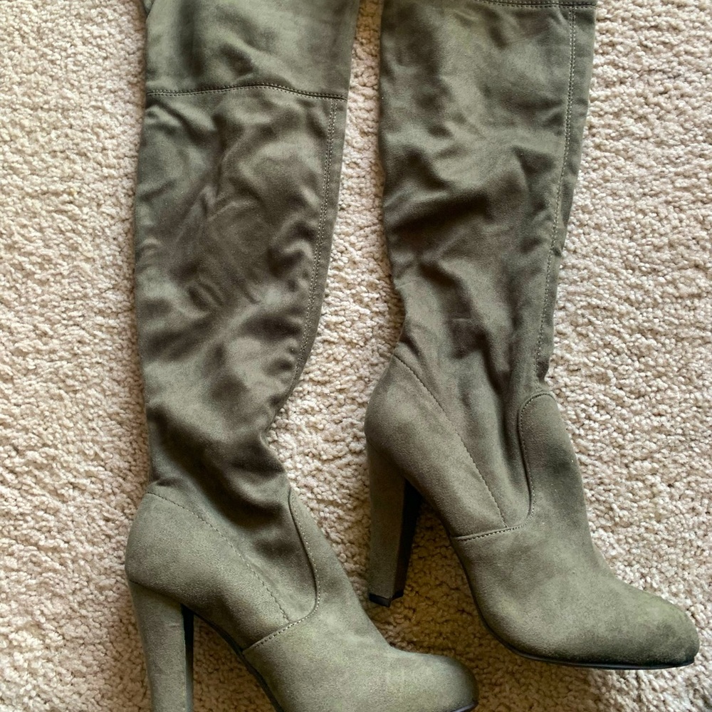 Green  over the knee women boots